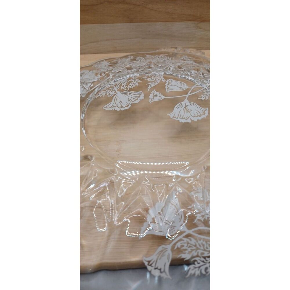Vintage Silver City Flanders Poppy Overlay Glass 11" Cake Plate - Picture 12 of 14